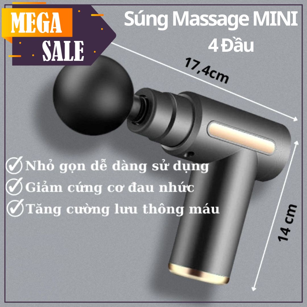 Máy massage cầm tay 4 đầu 6 chế độ