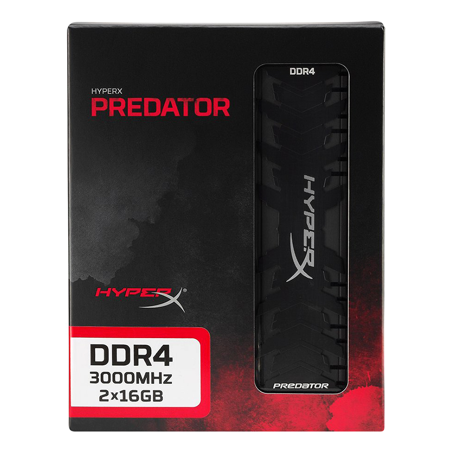 Bộ 2 Thanh RAM PC Kingston 32GB HyperX Predator Black (2 x 16GB) DDR4 3000MHz HX430C15PB3K2/32 - Hàng Chính Hãng