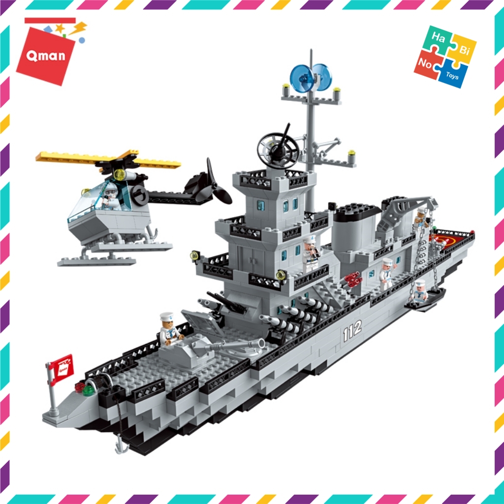 Bộ Đồ Chơi Xếp Hình Thông Minh Lego Quân Sự Qman Tàu Chiến Hạm 112 Cho Trẻ Từ 6 Tuổi 910 Chi Tiết