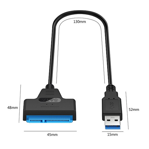 Cáp chuyển đổi kết nối ổ cứng HDD từ Usb 3.0 sang Sata 22 Pin 2.5 inch