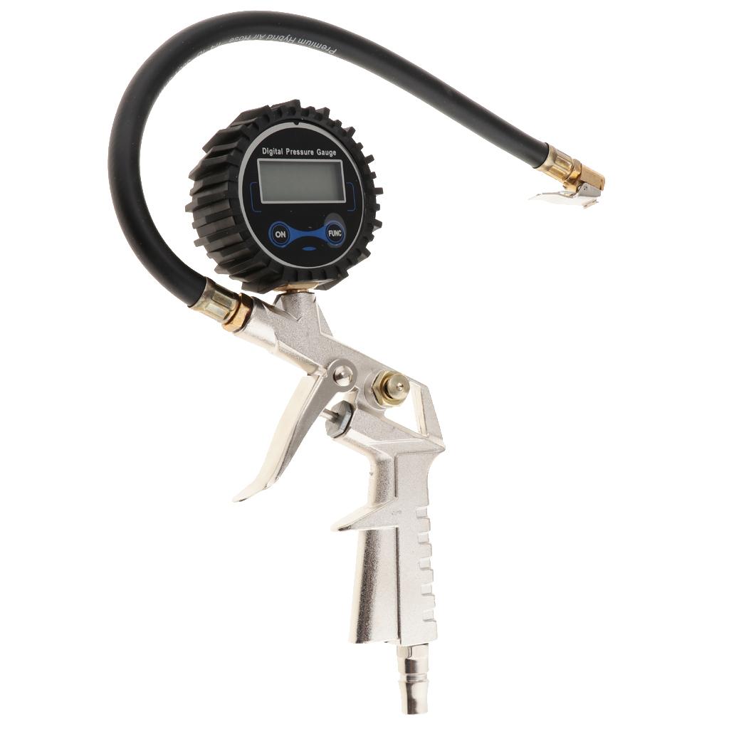 Portable Car Motorcycle Truck Digital Inflator Gun Tyre Pressure Gauge Kit For Safe Driving