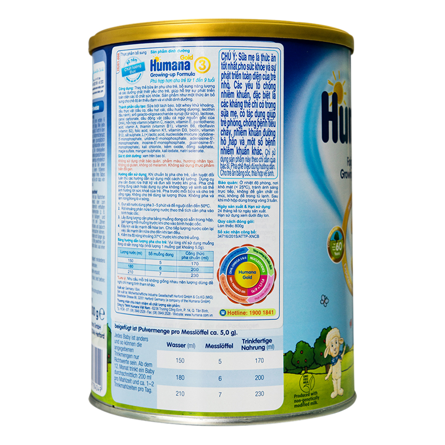 Sữa Bột Humana Số 3 (800g)