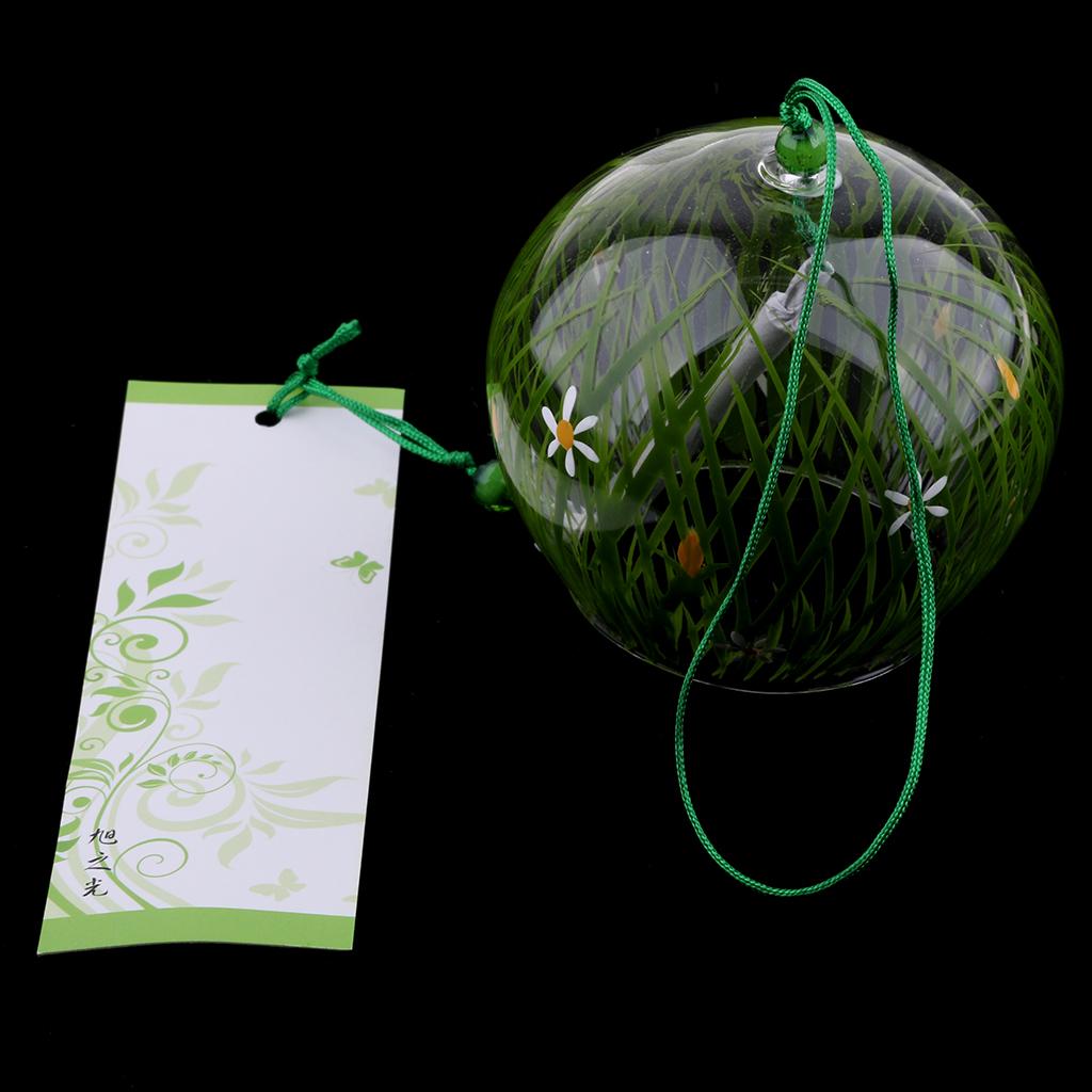 2X Glass Windchimes Japanese Style Hanging Blessing Bells Home