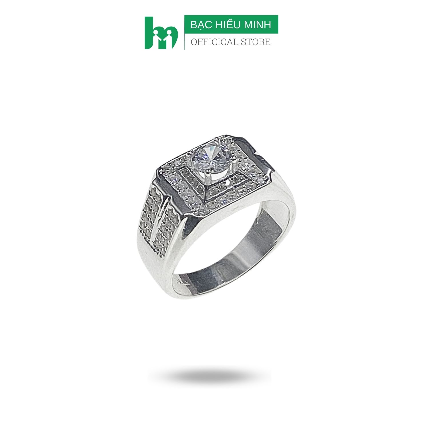 Nhẫn Nam Bạc Ta Đính Đá Cao Cấp Bạc Hiểu Minh NA041
