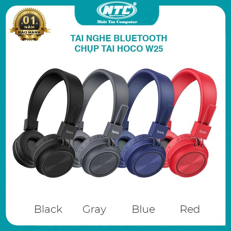 Tai nghe chụp tai bluetooth dành cho Hoco W25 Deep Bass hỗ trợ khe gắn thẻ nhớ - nghe nhạc liên tục 12h (4 màu tuỳ chọn) - Hàng Chính Hãng