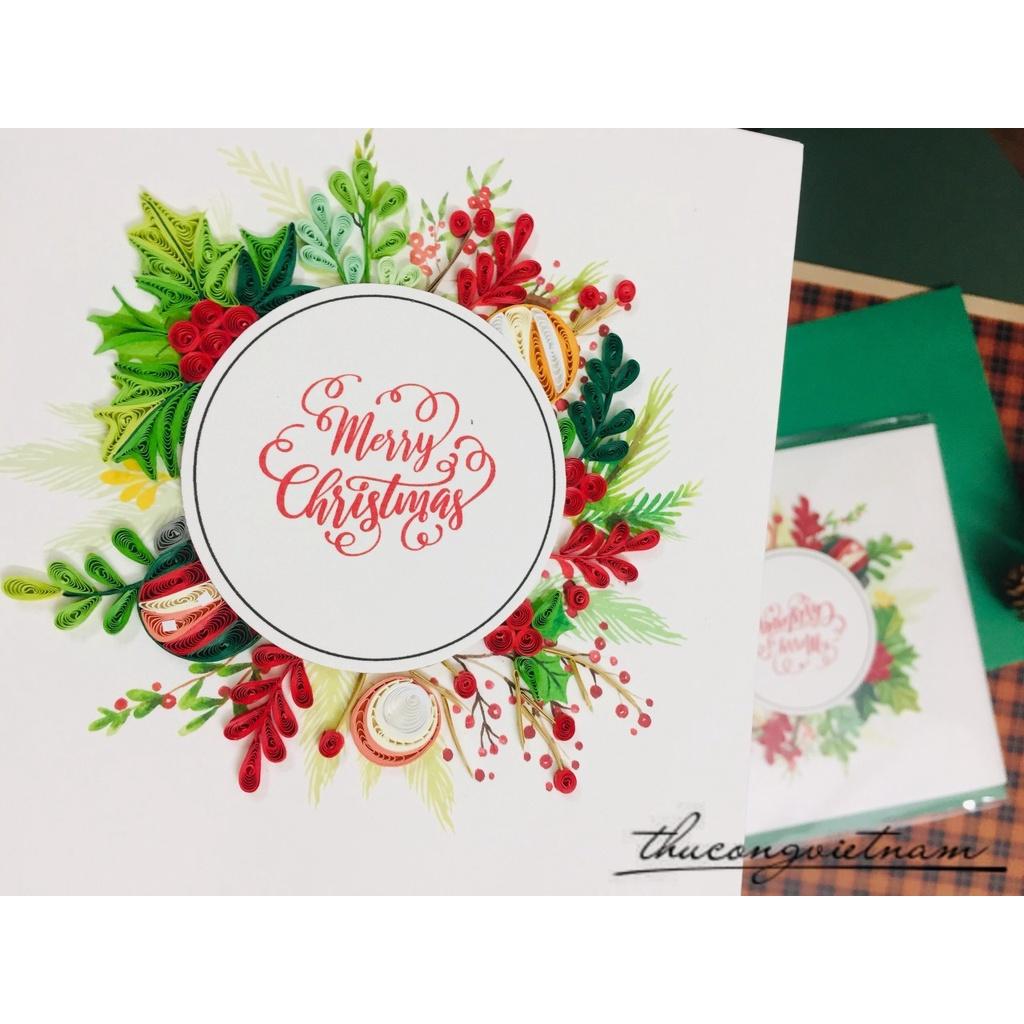 Thiệp Quilling Giáng Sinh 15x15cm
