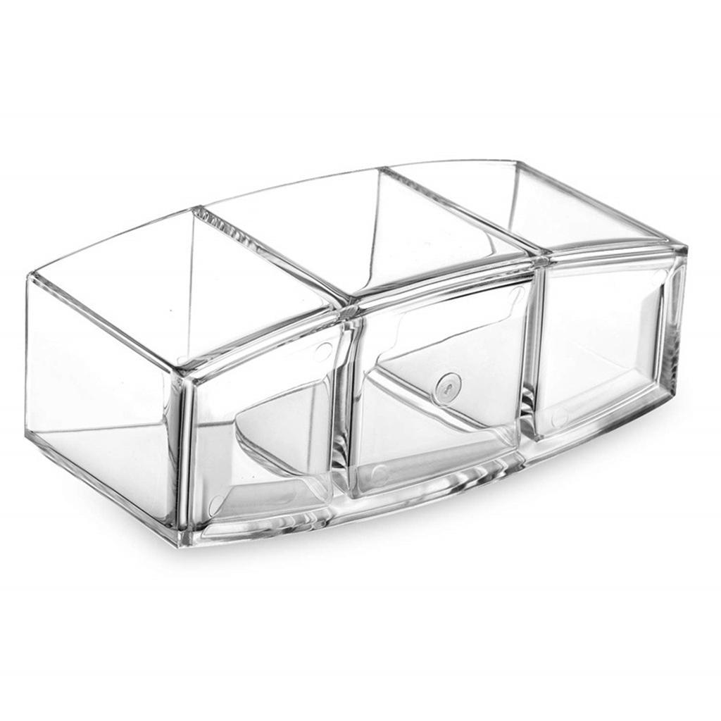 Clear Acrylic 3 Slot Holder Brush Makeup Cosmetic Organizer