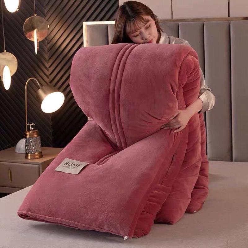 Chăn nhung sữa, chăn đông nỉ mịn Home 1 màu hàng nhập khẩu nặng 4kg