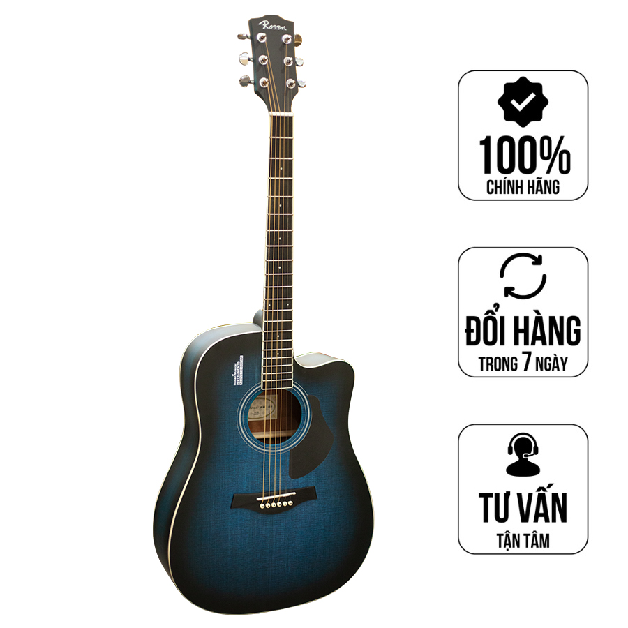 Đàn Guitar Acostic Rosen G13BL Chính Hãng - Màu Xanh Dương , Âm Thanh Tốt