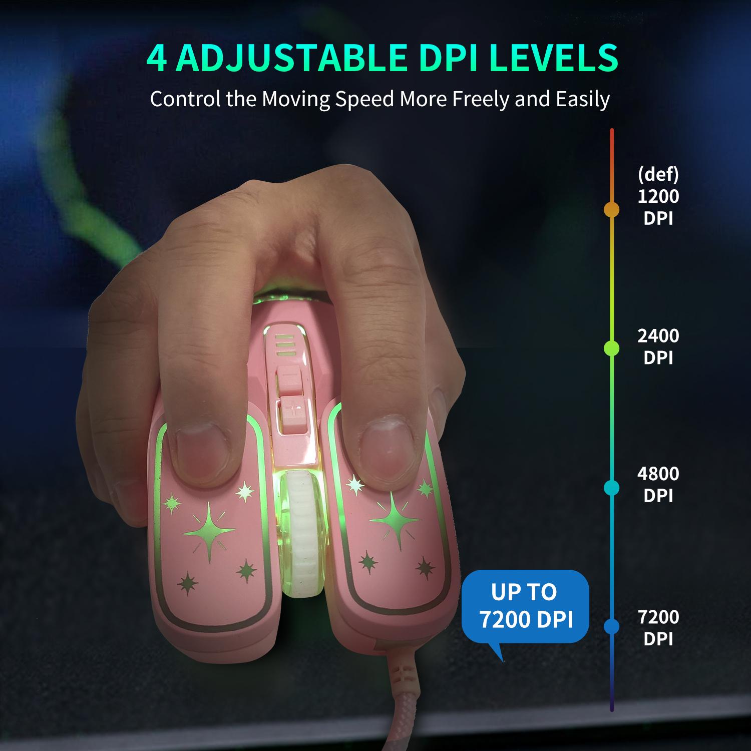 UTHAI DB71 Có Dây RGB 7200DPI Quang Chơi Game Ergonomic Cho Apple Android Lenovo Máy Tính Để Bàn