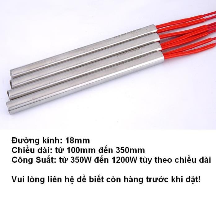 Điện trở một đầu phi 20 , ti nhiệt, điện trở khô 1 đầu, điện trở đốt nóng, điện trở sấy khuôn