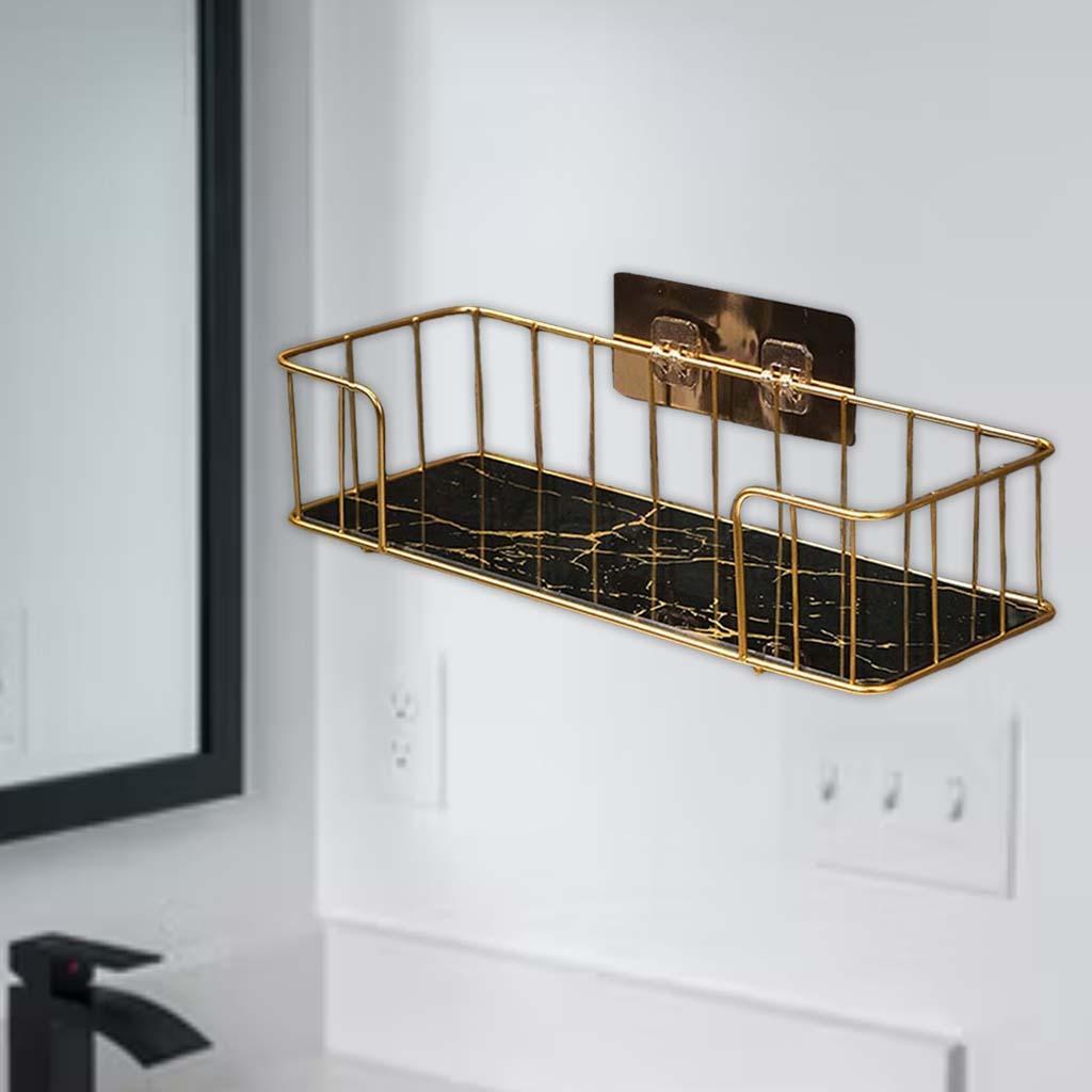 2x Wall Mounted Bathroom Shelf Cosmetic Storage Rack for Bathroom Hotel