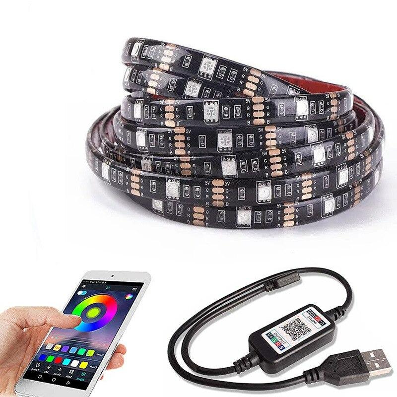 Dây Đèn Led Dài 5M Đổi Màu Đèn Led Trang Trí Phòng Ngủ RGB 5050 Nhiều Màu Điều Khiển Bluetooh Từ Xa