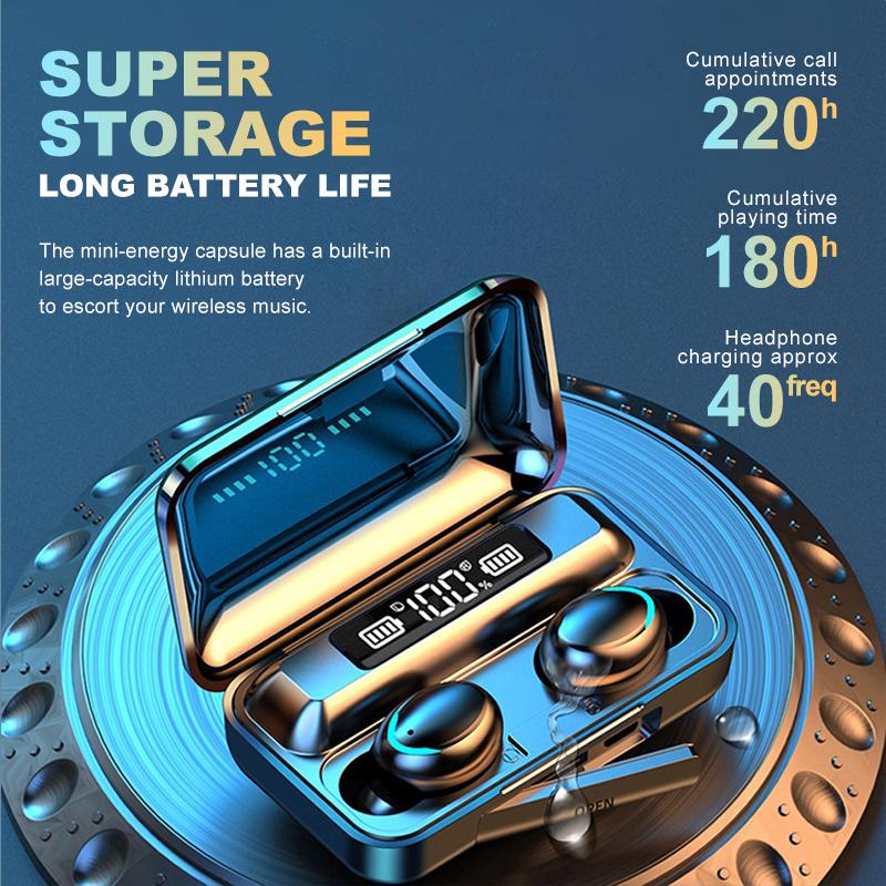 TWS Tai Nghe Nhét Tai Không Dây Bluetooth 5.0 9D Bass Stereo Chống Nước Tai Nghe Nhét Tai Nghe Tai Nghe Có Micro Sạc