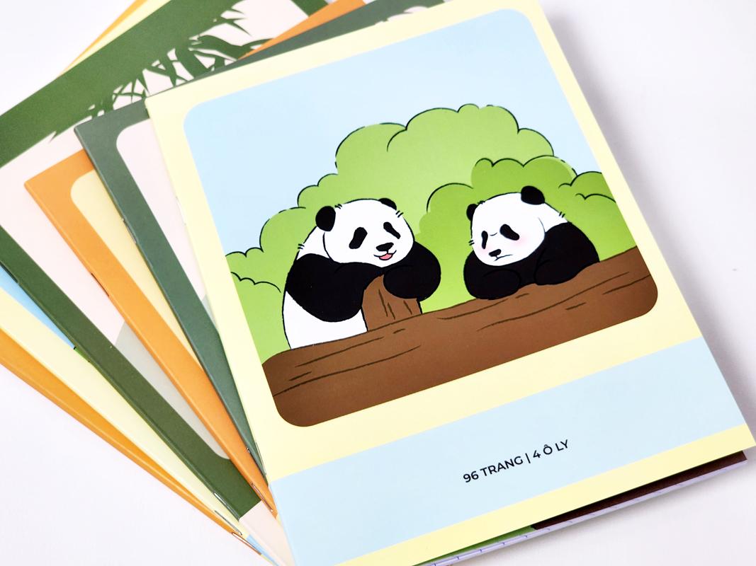 Tập Học Sinh Fluffy Panda - Miền Nam - 4 Ô Ly - 96 Trang 80gsm - The Sun 03