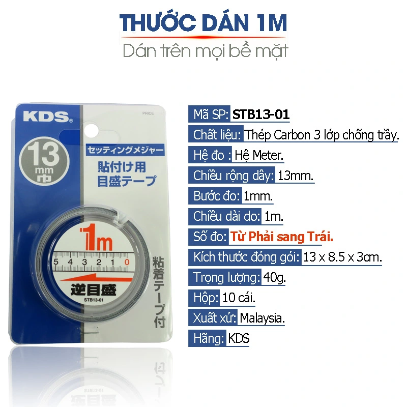 Thước dán số đo từ phải sang trái Nhật Bản KDS