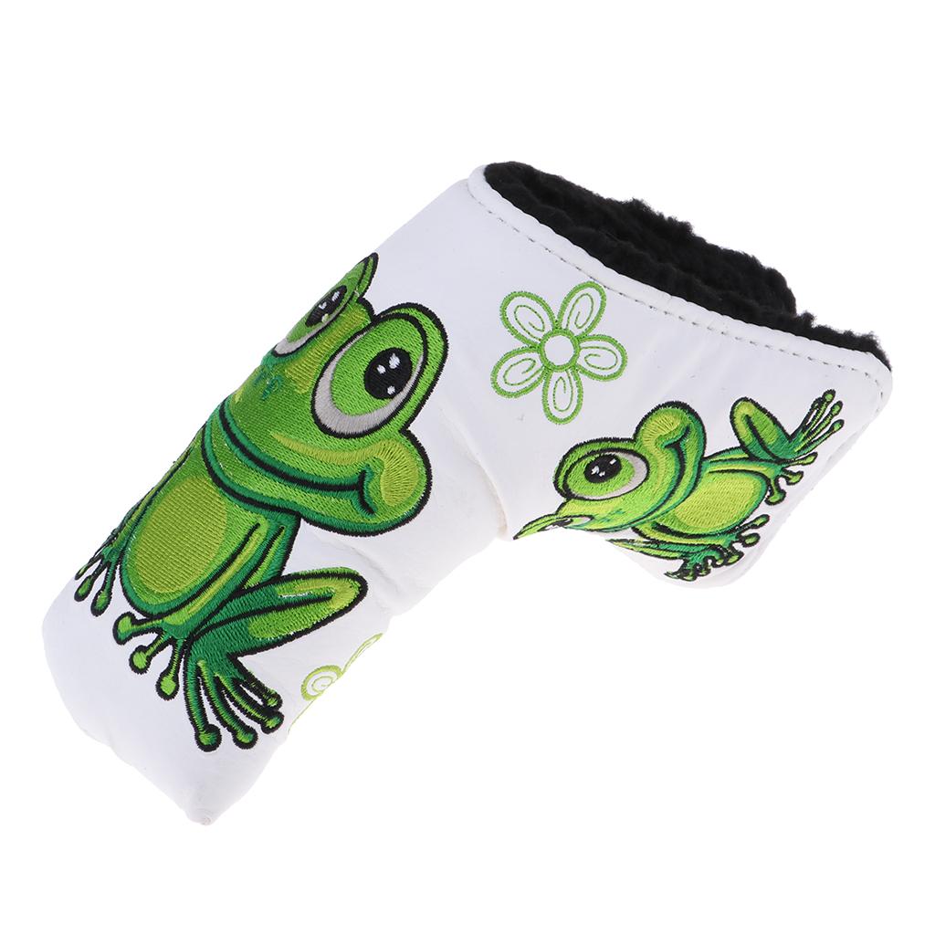 Golf Putter Cover Frog Pattern  Center Putter PU Head Protector