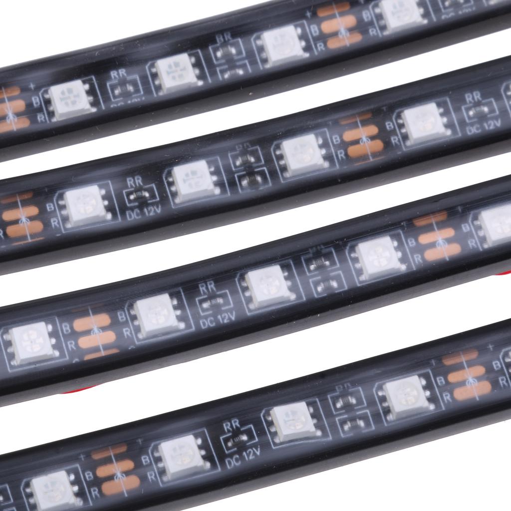 LED 8Color RGB Strip Sound Activated Car Interior Music Lights Ambient Light