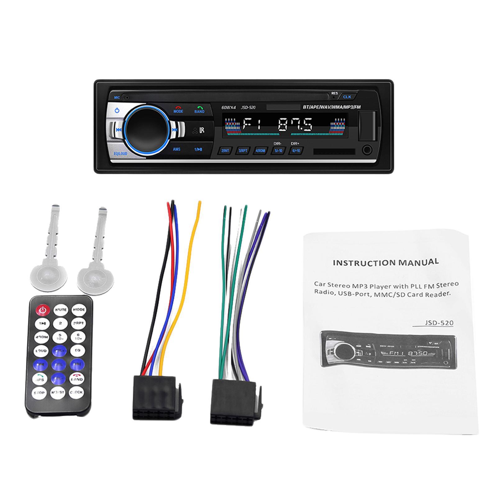 Car Audio MP3 Player JSD-520 Bluetooth FM AUX Receiver
