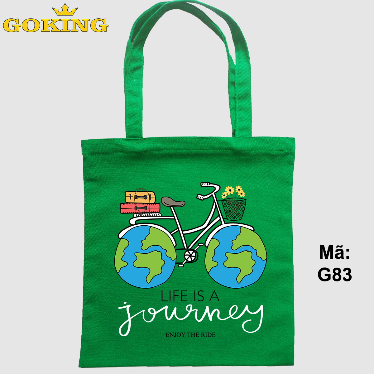 Túi xách tote, Life is a journey, mã G83. Quà tặng cao cấp cho gia đình, nam nữ cặp đôi, hội nhóm, team building, doanh nghiệp