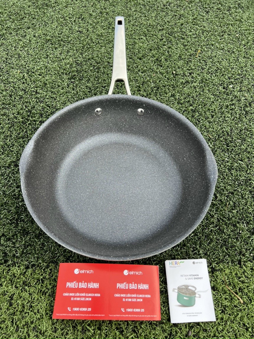 Chảo inox liền khối Elmich Hera Mầu Tím (Size 20cm/EL-8185, Size 24cm/EL-8186, Size 26cm/EL-8187, Size 28cm/EL-8188) - Hàng Chính Hãng