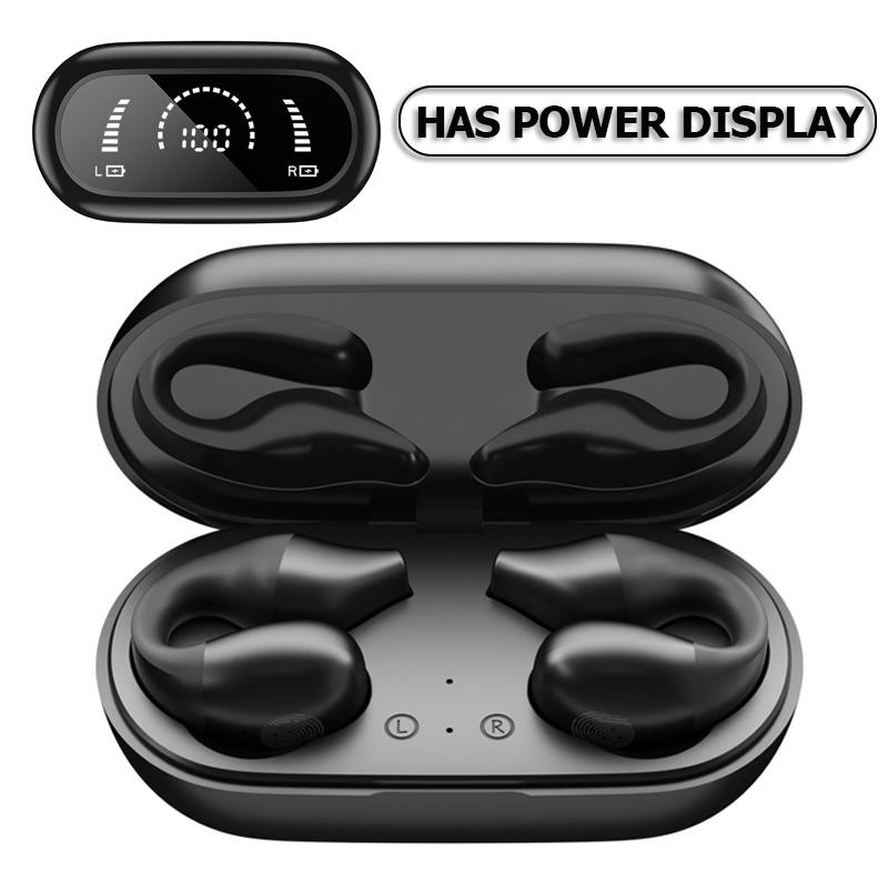 Tai nghe không dây Vaorlo TWS Bluetooth 5.2 Dây dẫn xương tai nghe Earclip Thiết kế cảm ứng Touch LED tai nghe Thể thao Tai nghe thể thao