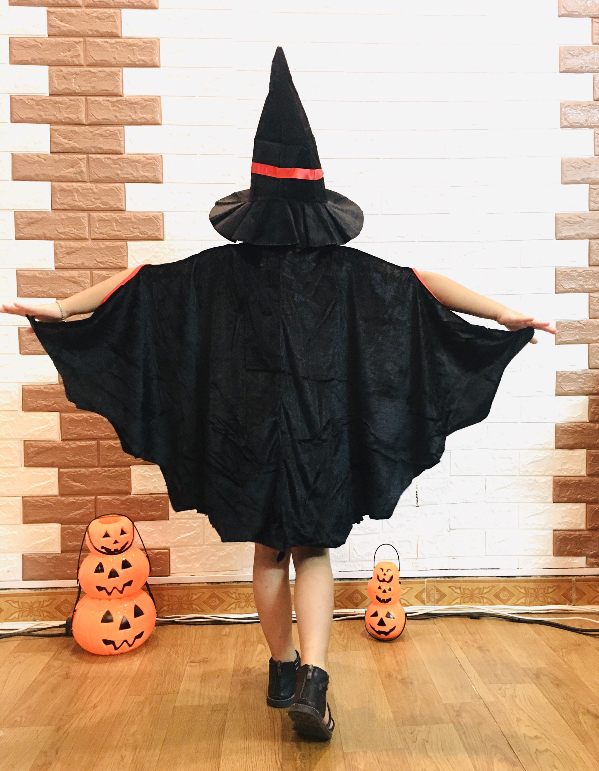 Set Áo choàng kèm mũ chất liệu nhung mềm dày đẹp hoá trang halloween