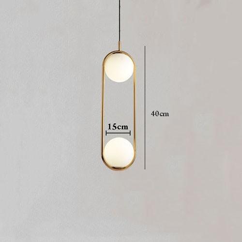 Combo đèn thả ZATEM chao thủy tinh địa cầu, khung mạ vàng hình Elip 2 đầu độc đáo - kèm bóng LED chuyên dụng .