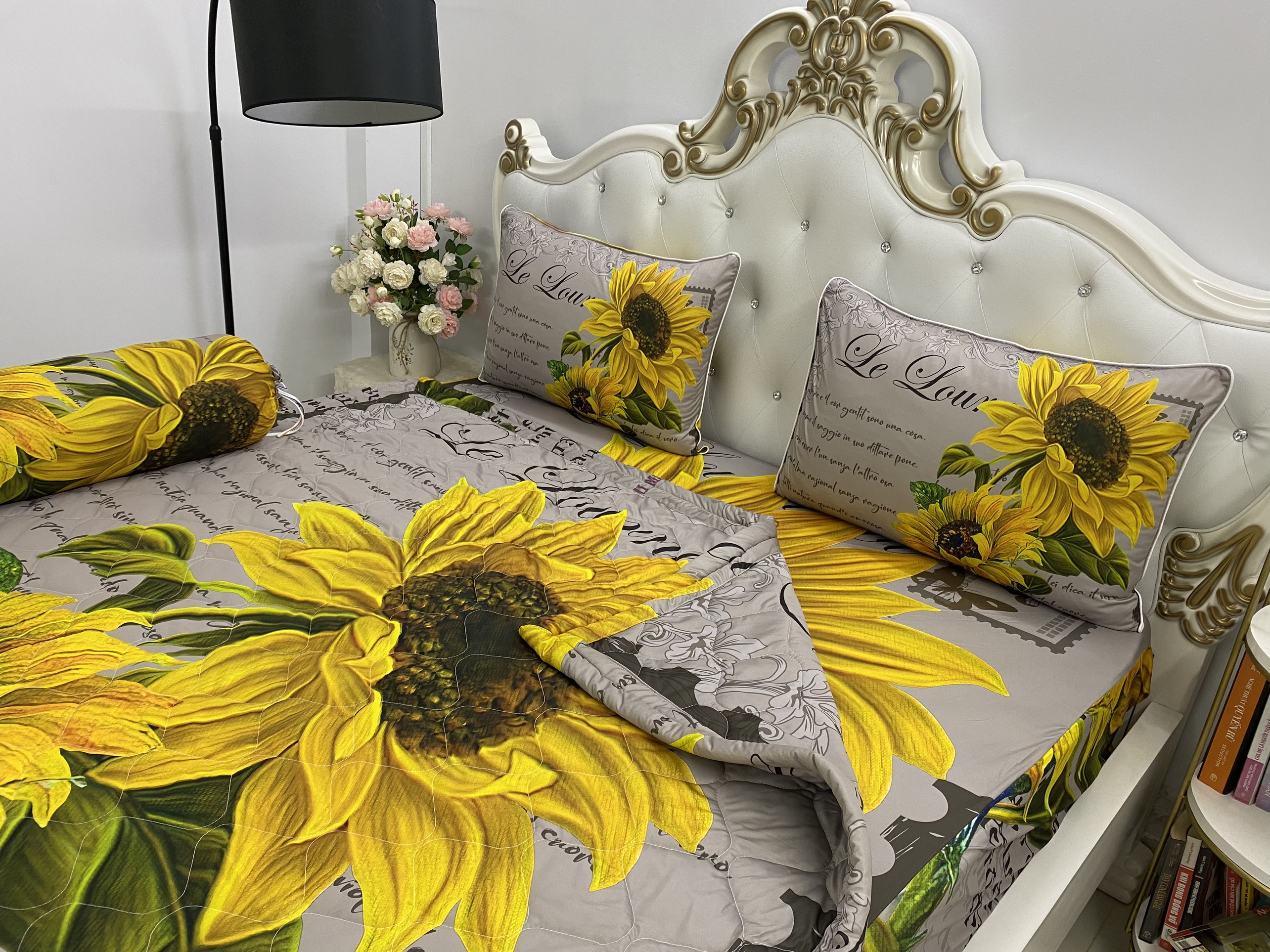 Bộ Drap mền gối thun Ý 5D Cao Cấp , mát lạnh, thấm hút tốt.