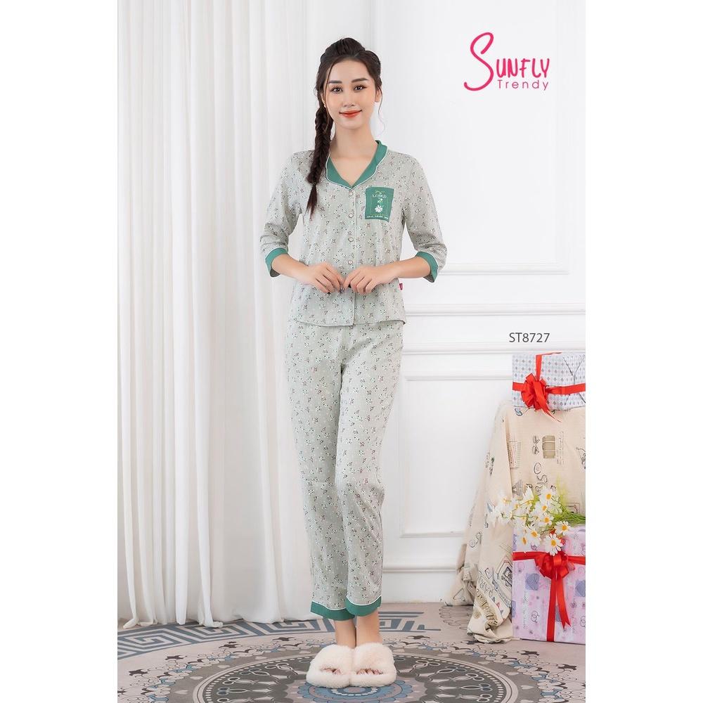 ST8727 BỘ PIJAMAS KATE ÁO TAY LỠ QUẦN DÀI