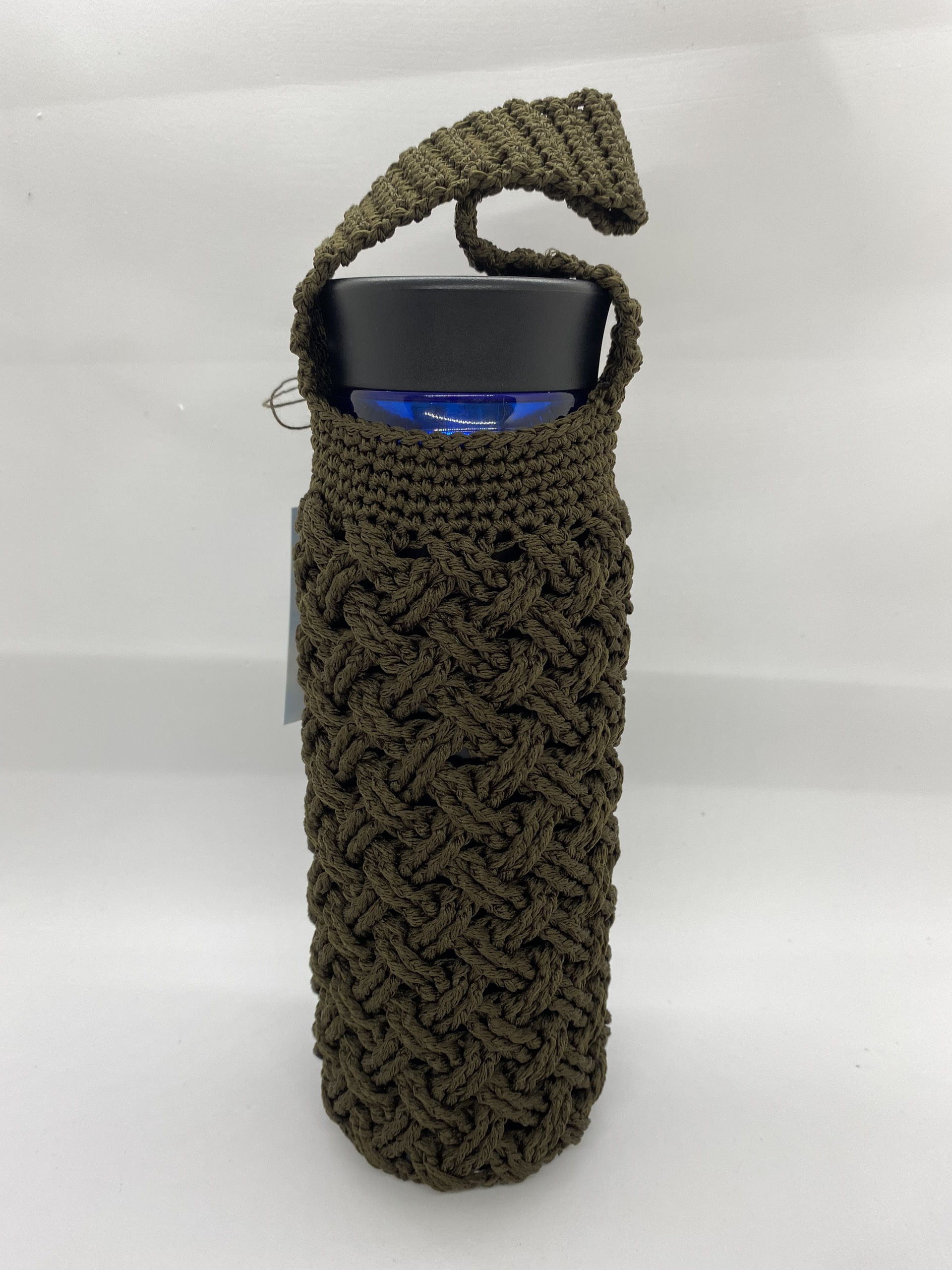TÚI ĐỰNG BÌNH GIỮ NHIỆT HANDMADE MÀU NÂU RÊU