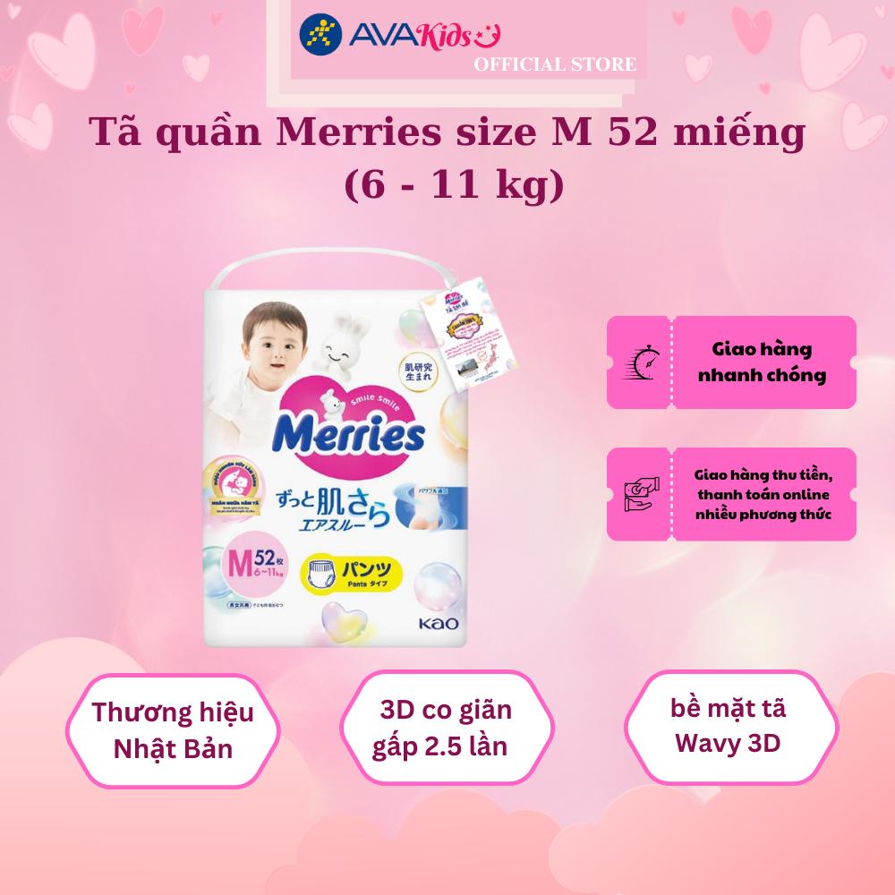 Tã quần Merries size M 52 miếng (6 - 11 kg)