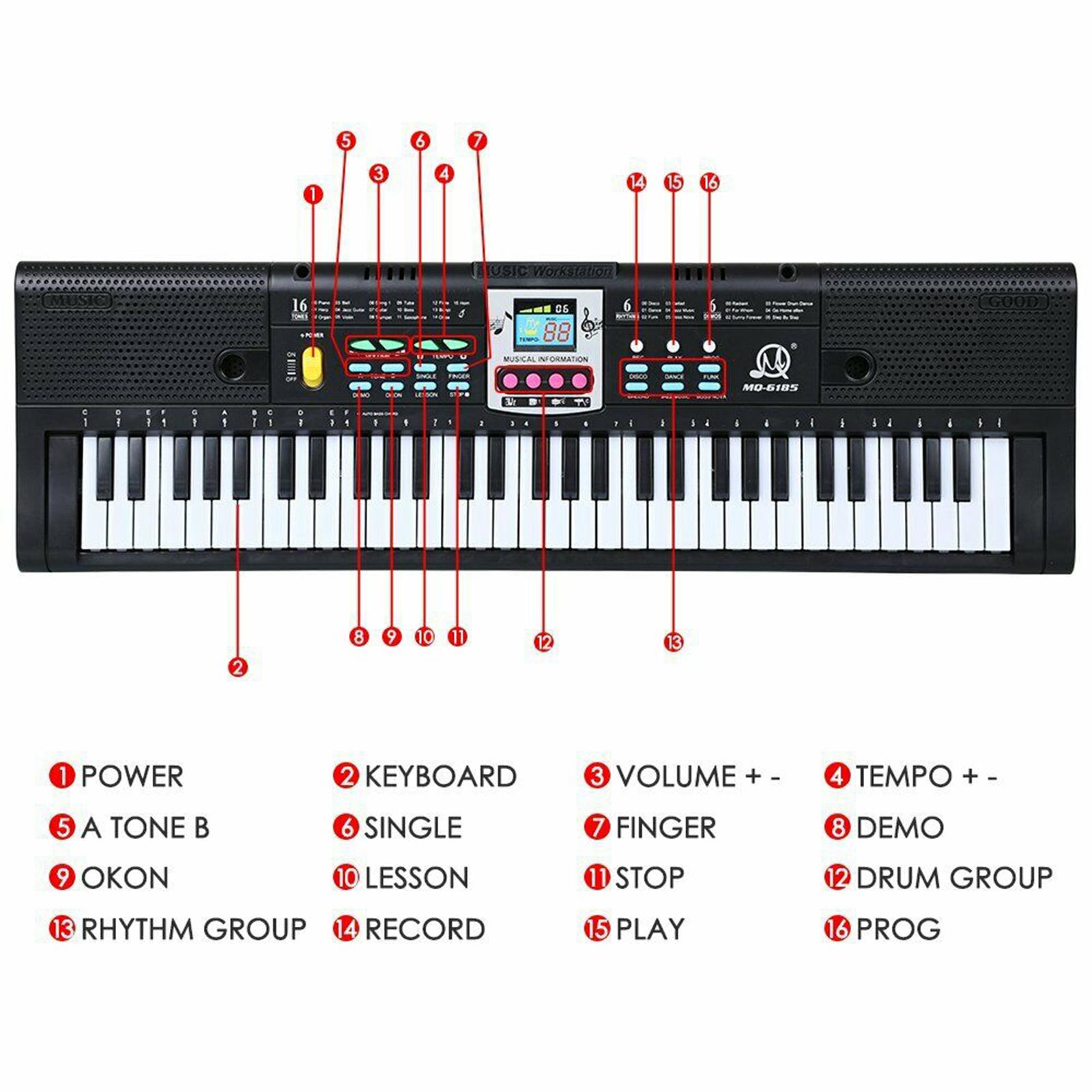 61 Key Digital Music Electronic Keyboard Key Board Electric Piano for Home Stage