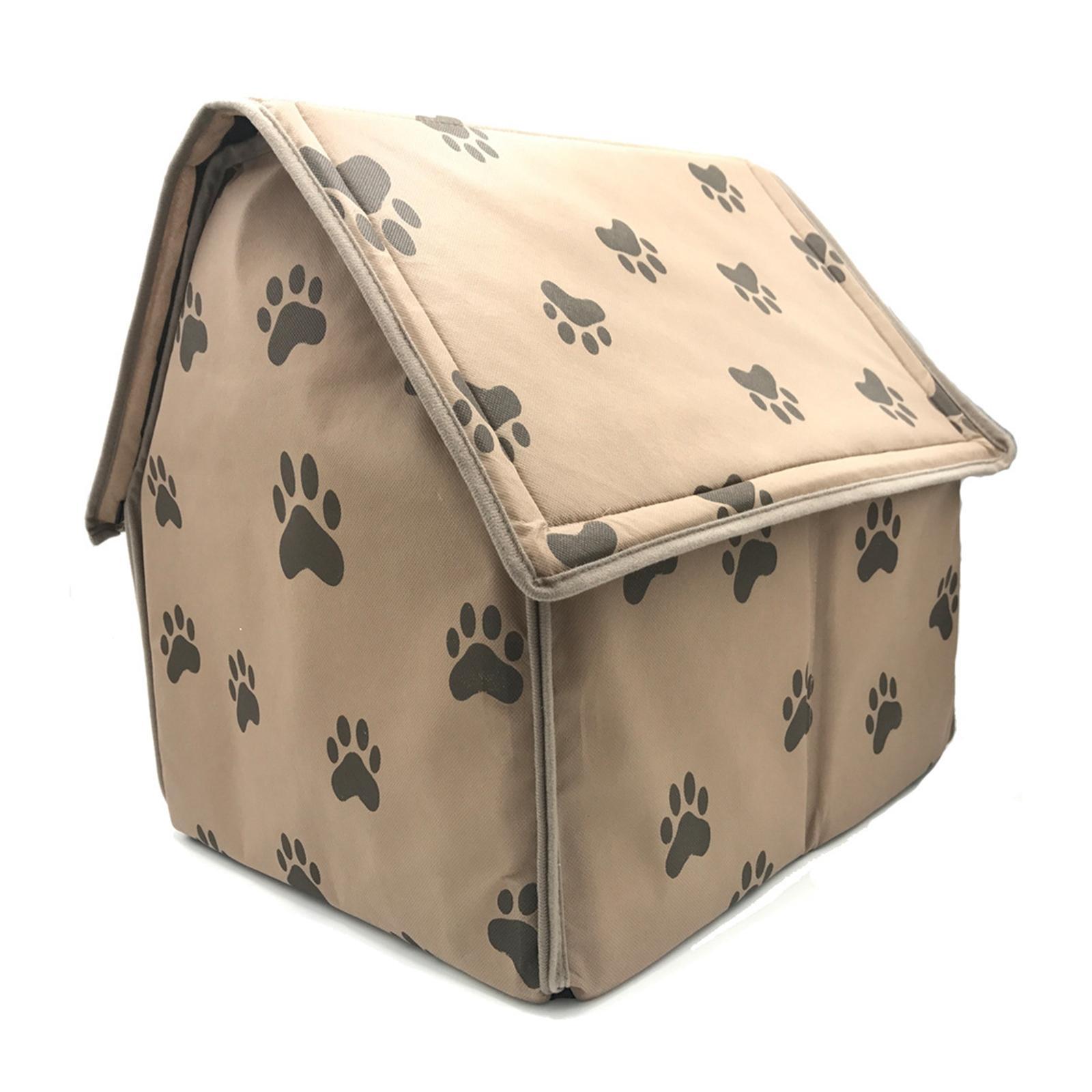 Small Footprints Pet House Dog Bed House Kitty Nonslip Dog Sleeping Bed Winter Warm Nest Cat Bed for Indoor Cats, for Small Medium Dogs Cats
