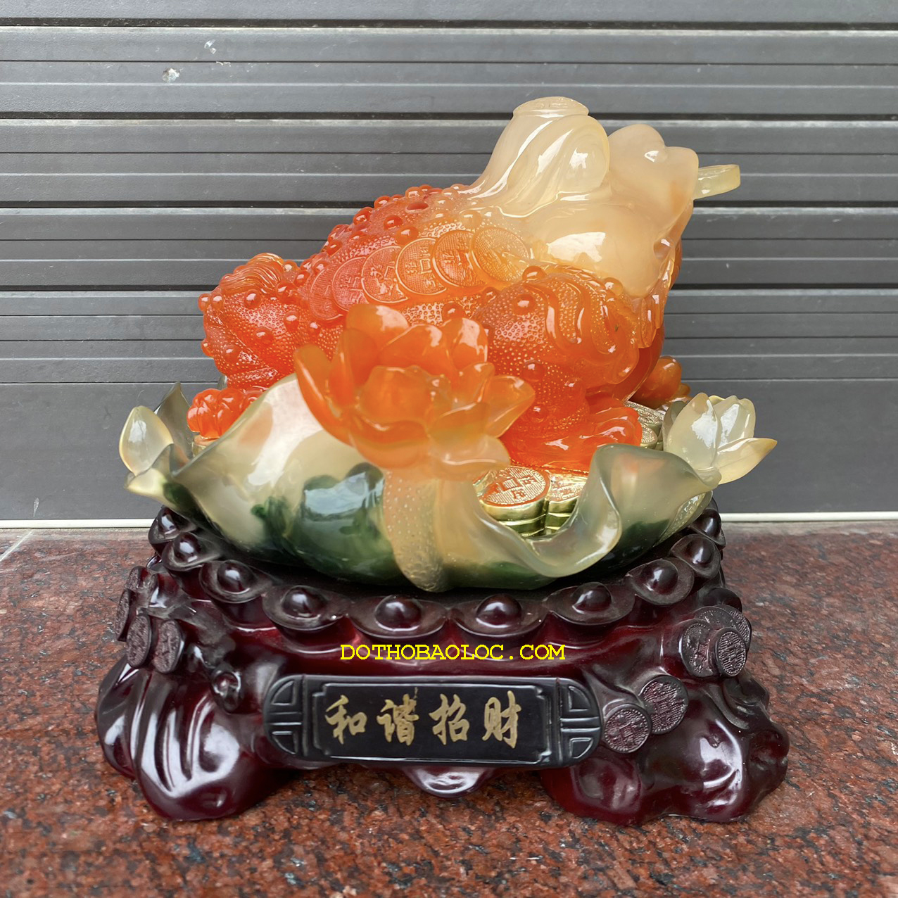 Thiềm thừ phong thủy màu vàng Cao 21cm – Cóc ba chân