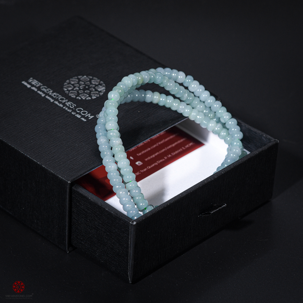 Chuỗi vòng ngọc đeo cổ cẩm thạch Jade - Chất ngọc cao cấp, nhanh lên nước - Phù hợp với trang phục truyền thống. Hợp tất cả các mệnh | VietGemstones