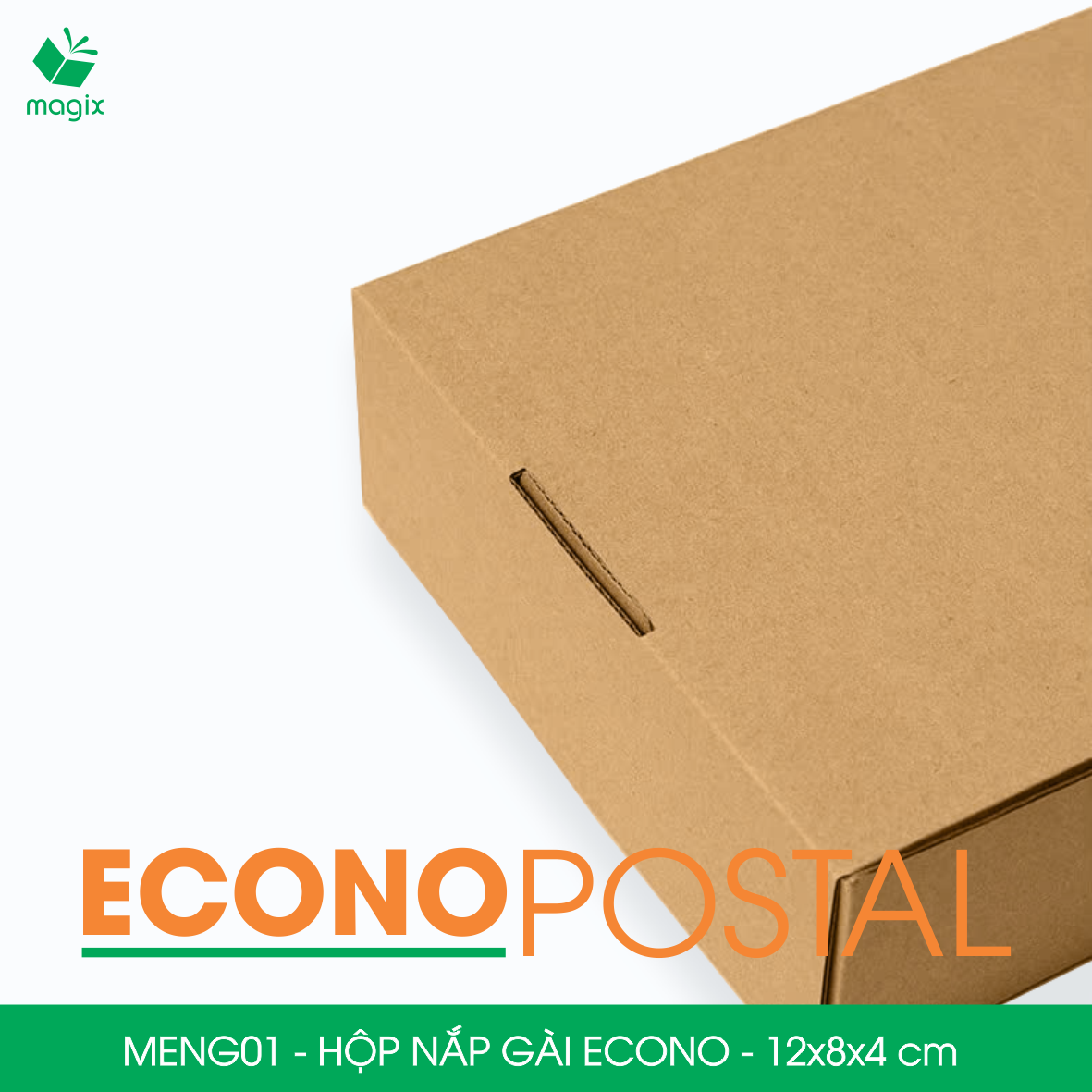 MENG01 - 12x8x4 cm - 100 Hộp carton nắp gài đóng hàng giá rẻ, hộp gói hàng, hộp quà thời trang