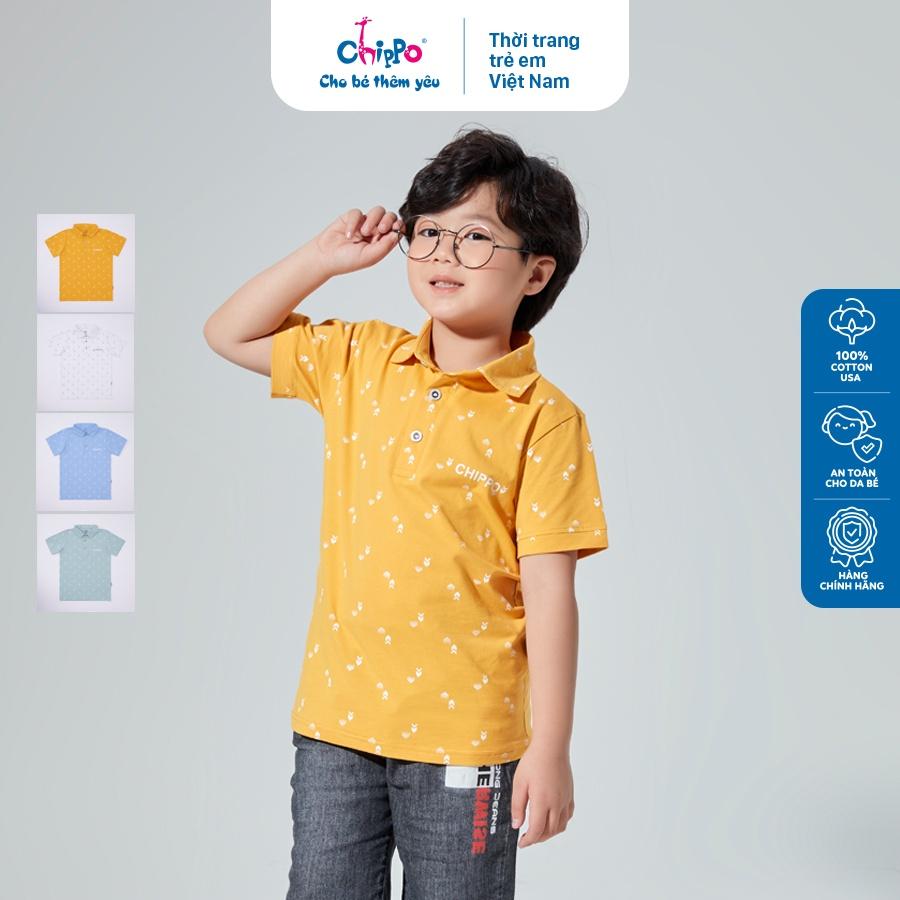 Áo Polo Chippo cho bé trai chất liệu 100% Cotton áo thun sơ mi đi học cho bé từ 6 đến 10 tuổi (22-33Kg)