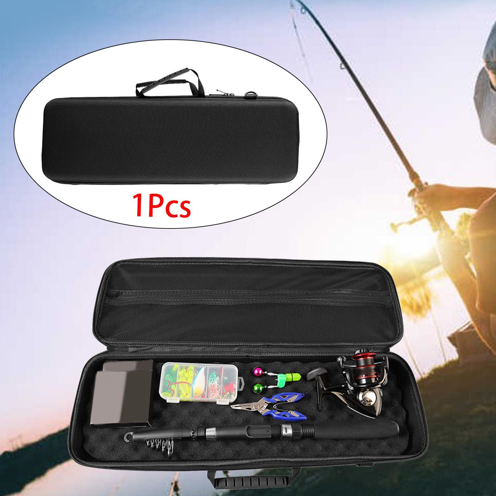 Fishing Rod Reel Bag Travel Carry Case EVA Lightweight Sturdy Gear Container Equipment Fishing Tackle Storage Case Fishing Pole Storage Bag