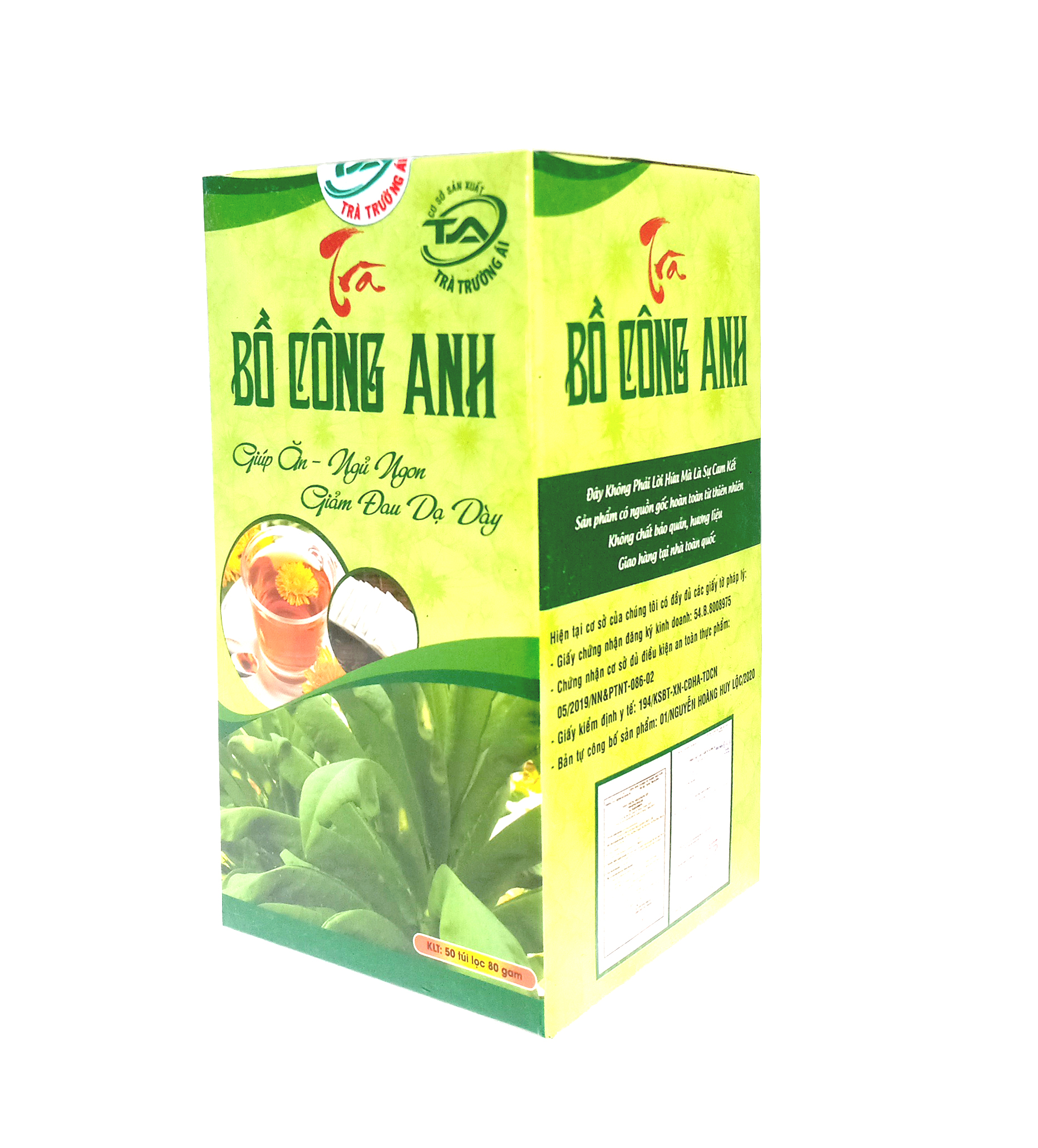 Trà Bồ Công Anh túi lọc Trường Ái - Nguyên chất, Ngừa ung thư, giải độc cơ thể, ăn ngon, ngủ ngon, hạ cholesterol