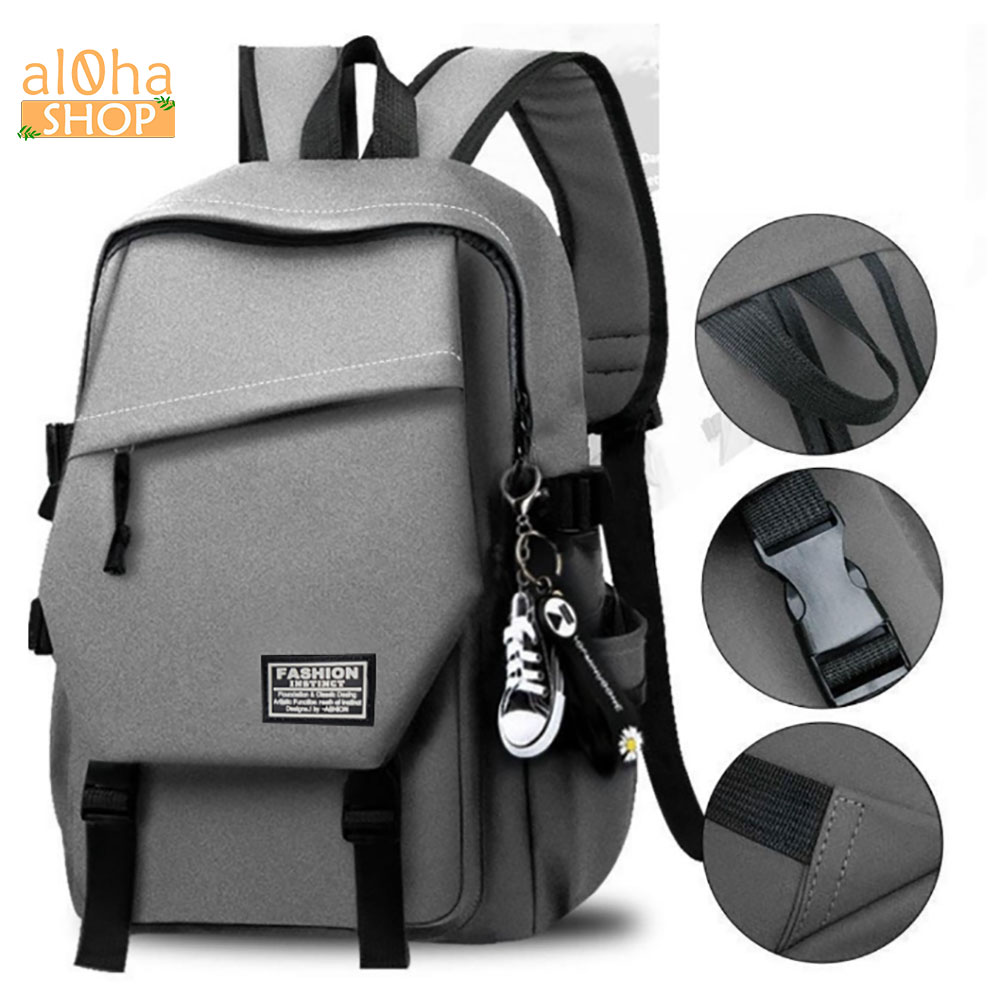 Balo Basic B0173 vải Polyester chống thấm nước đi học, đi làm, du lịch, đựng được laptop 15.6 inch Unisex nam nữ - al0ha Shop