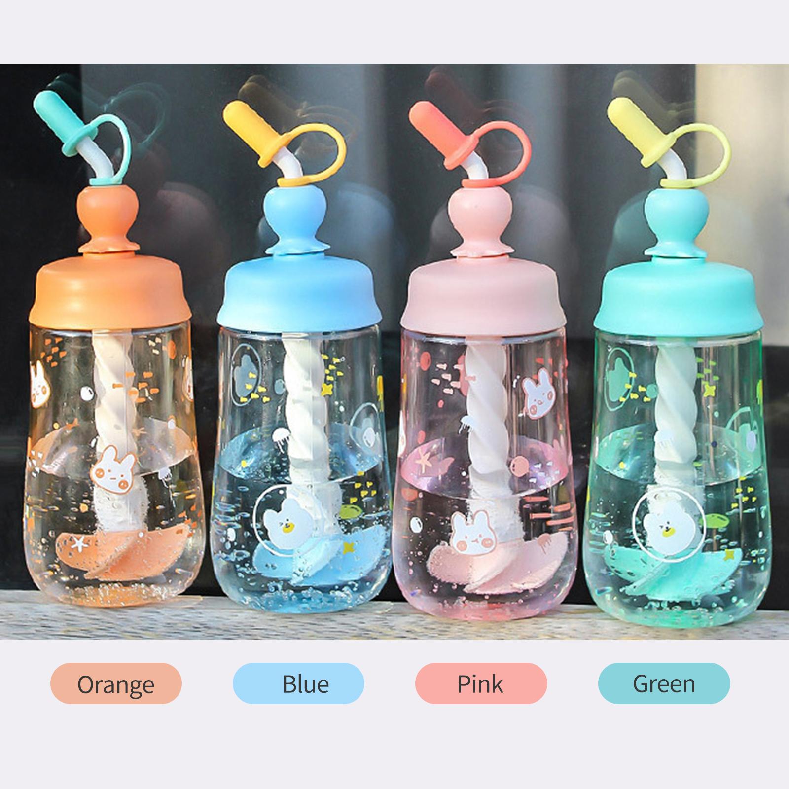 450mL Water Bottle with Straw Leak Proof Coffee Bottle Juice Mix Cup with Rotating Stir Free Juice Shake Mixer Bottles