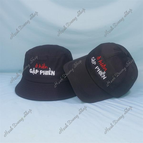Set Nón Cặp Bucket & Cap Ở Hiền Gặp Phiền (OHP01); (KGP01) - Đen