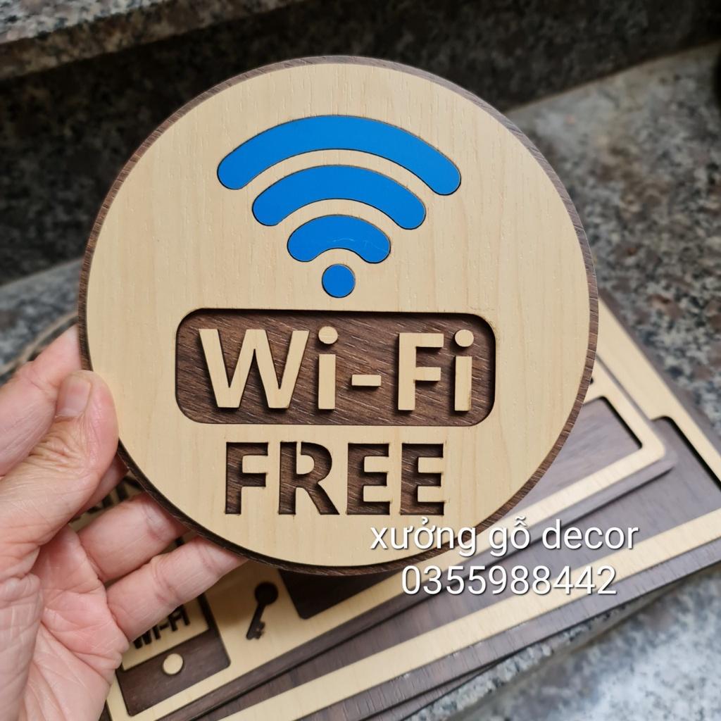 (Mới) Bảng thông tin wifi bằng gỗ handmade trang trí Decor shop, Cửa Hàng