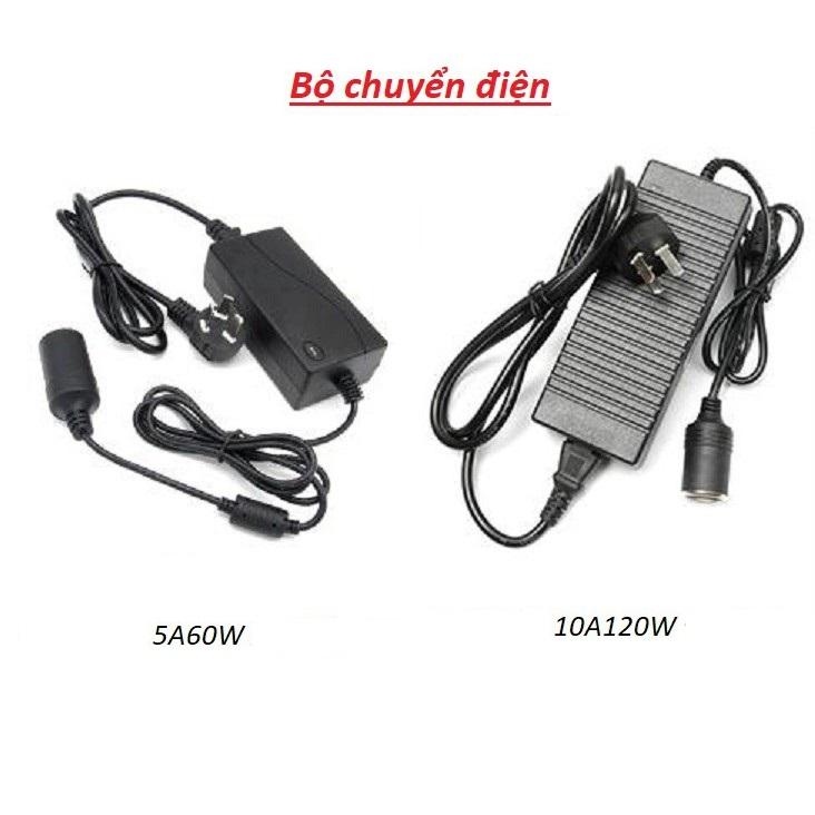 Bộ chuyển đổi nguồn điện 220V sang 12V tẩu điện xe hơi ô tô (2 dòng ra 5A/60W hoặc 10A/120W)