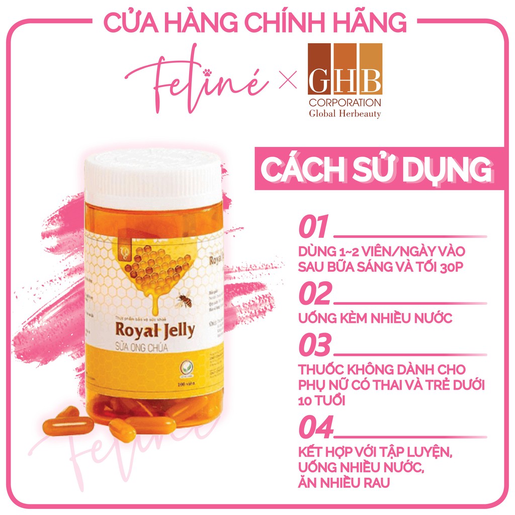 Viên Sữa Ong Chúa Royal Jelly (100vien) - Mờ Nám, Sạm, Thâm