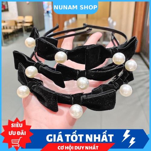 CÀI TÓC NƠ ĐÍNH NGỌC CHẤT NHUNG MỊN LOẠI 1 SANG CHẢNH -NUNAM SHOP