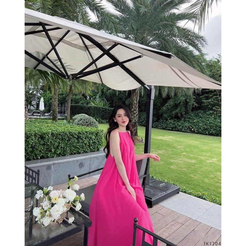 Chen.room Đầm maxi dáng dài hở lưng nhẹ nhàng tiểu thư, váy đầm xinh nhà Chen