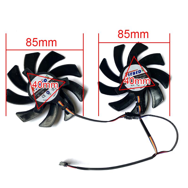 2 Cái/lốc Mới 85MM 12V FDC10H12S9-C FD7010H12S 4PIN R9 270X 2GB GPU FAN, Dành Cho Người Hâm Mộ Video XFX R9 285/280/290/290X/280X RX 480/470