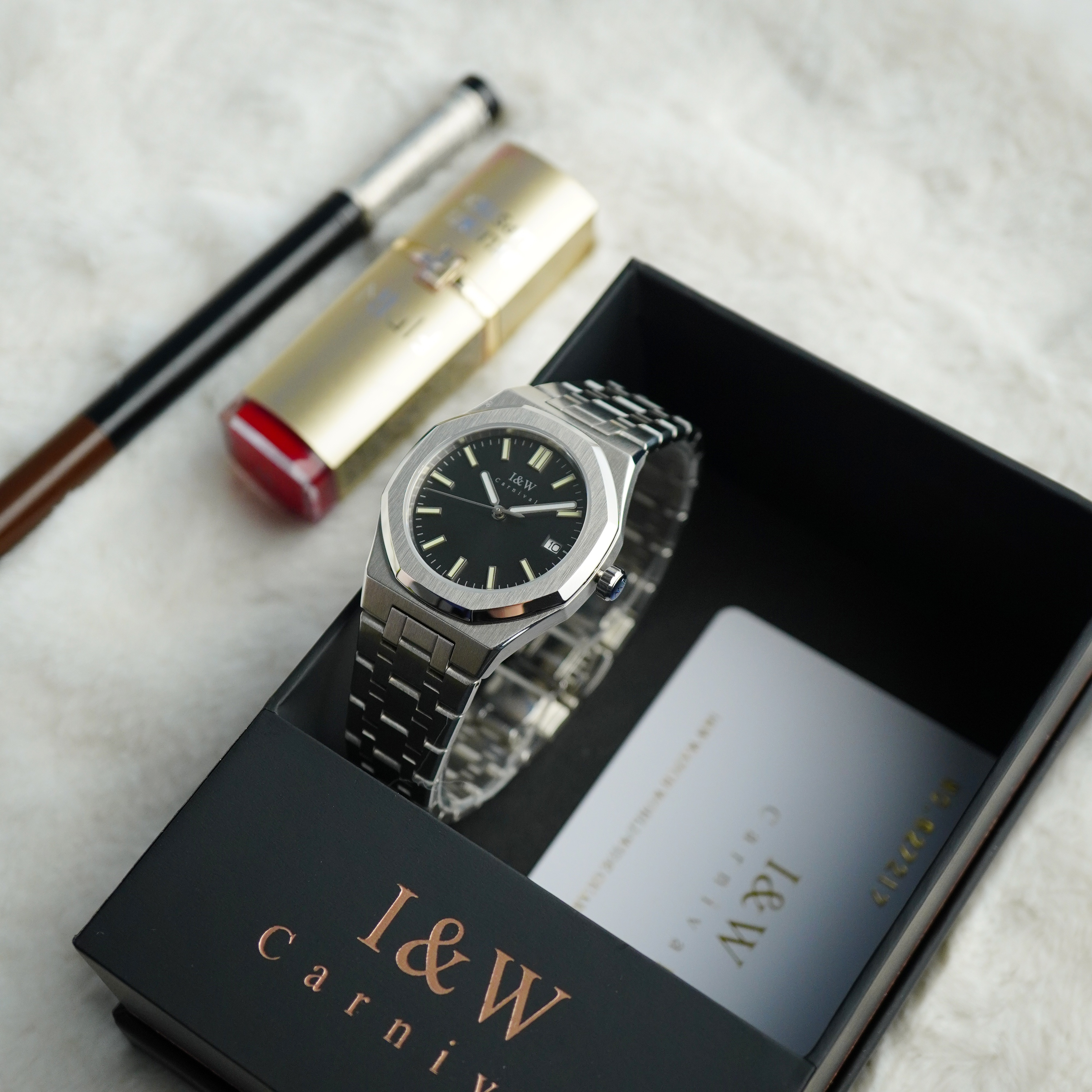 Đồng hồ nữ chính hãng I&amp;W Carnival 55793L-T3 ,Kính sapphire,chống xước ,Chống nước30m,bảo hành chính hãng ,Máy điện tử (pin),dây thép